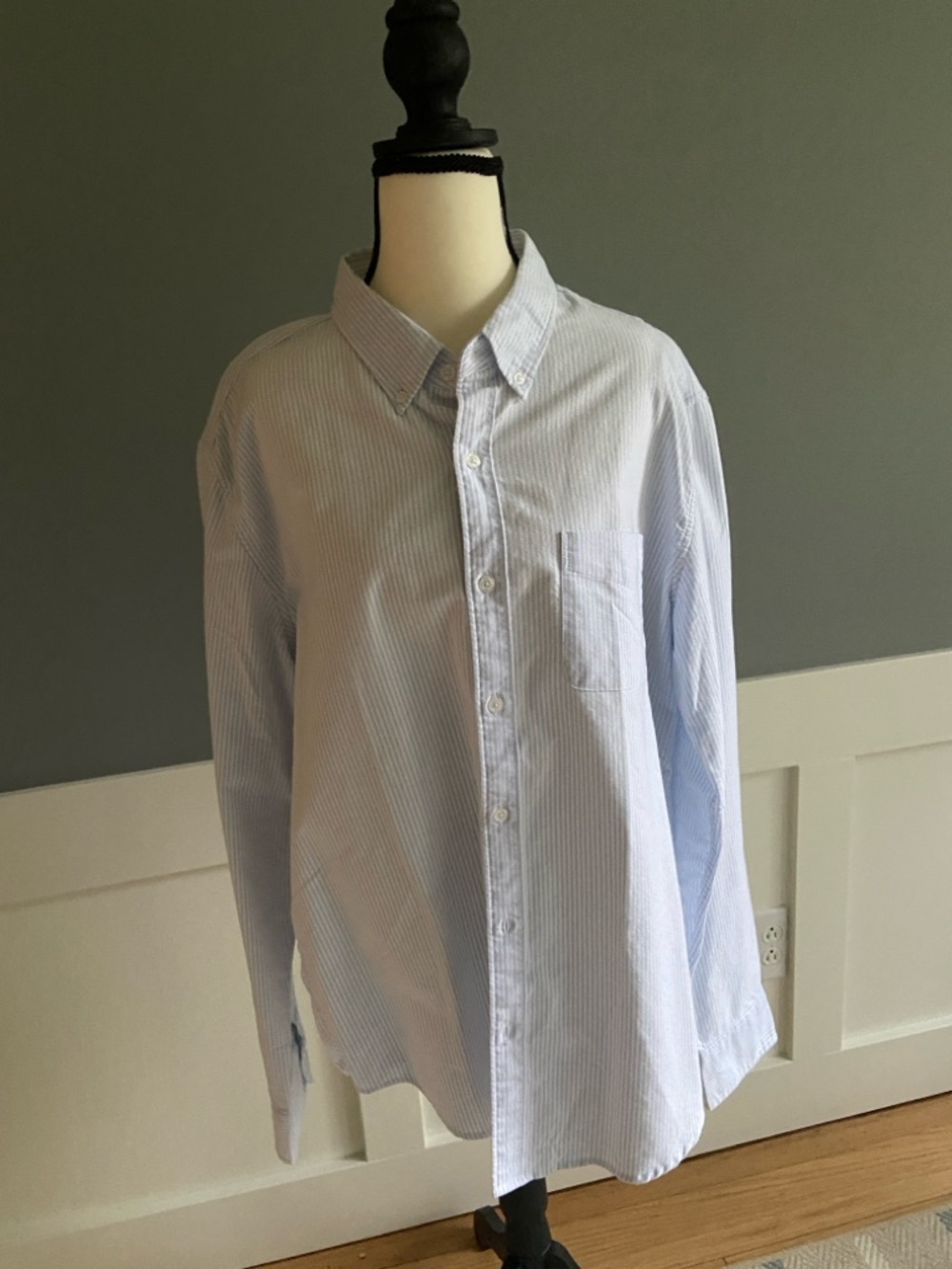J. Crew Men's Light Blue Pinstripe Button-Down Shirt